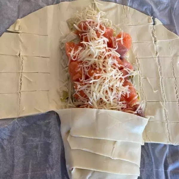 Feuilleté saumon poireaux