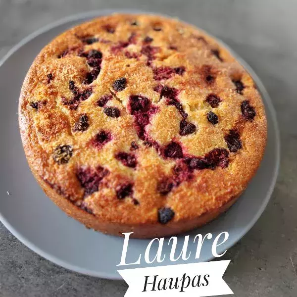 Moelleux mascarpone amandes, noix coco et framboises 