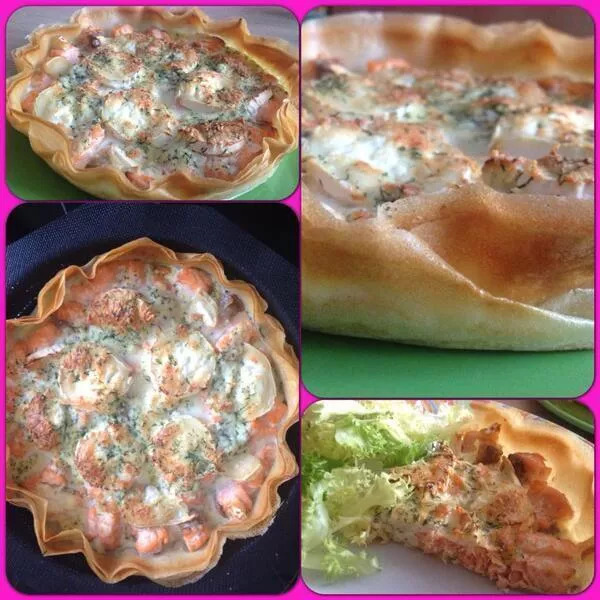 tarte croustillante saumon et chèvre 