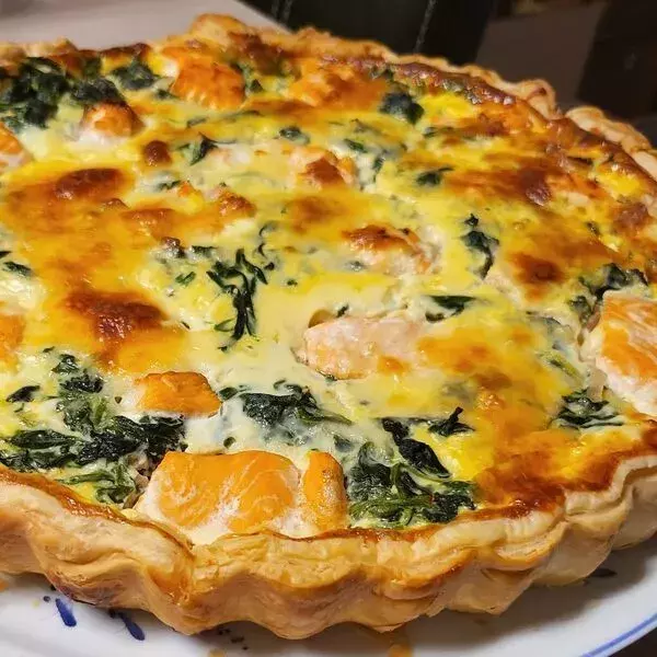 Tarte épinards saumon