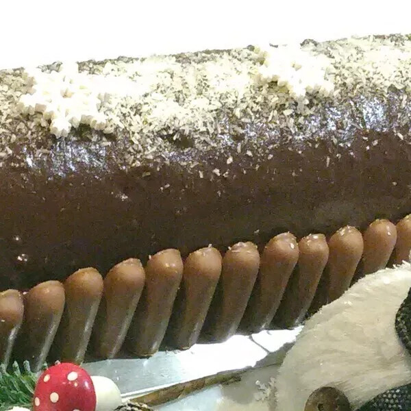 Bûche chocolat aux prémices d'hiver