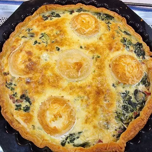 Quiche épinards chèvre et bacon