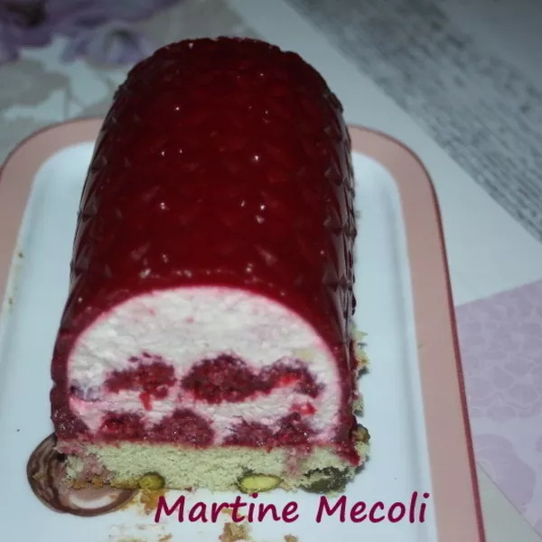 Bûche framboise vanille pistache gourmande et légère sans cook'in