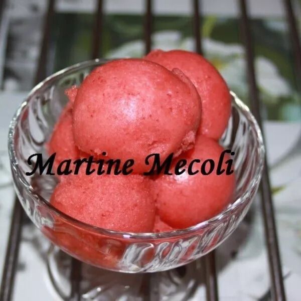 Sorbet aux fraises sans cook'in