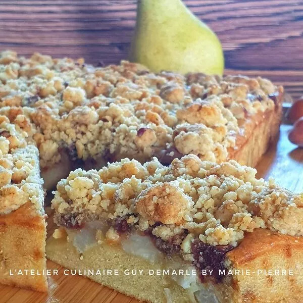 Gâteau Crumble Poires & Chocolat