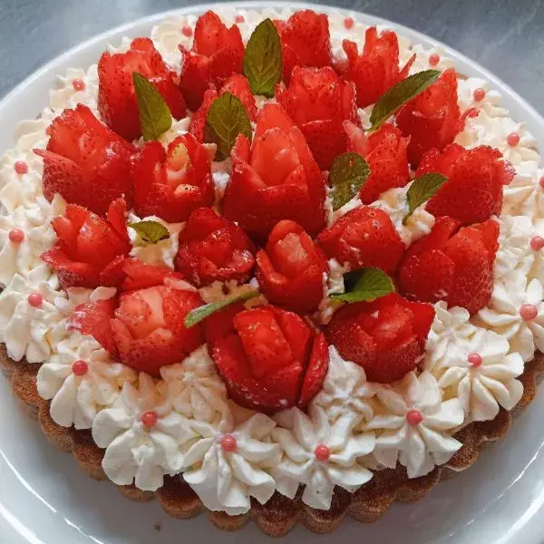 Tarte renversée aux fraises