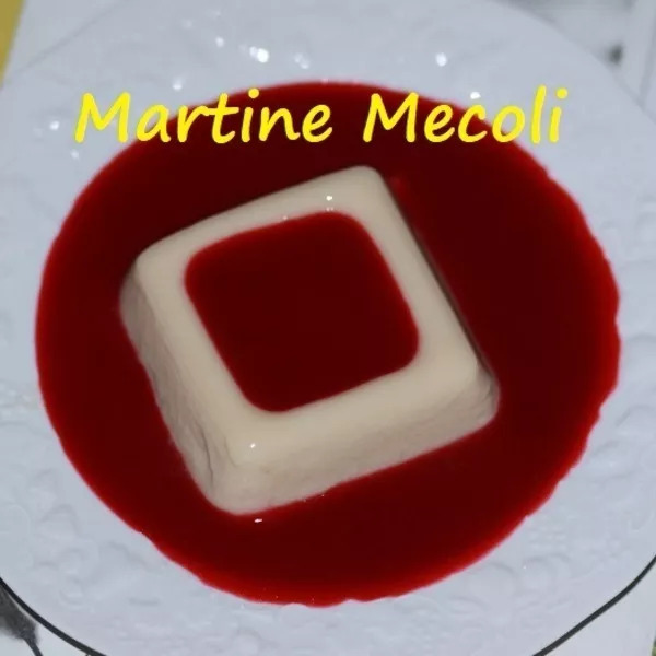 Bavarois aux poires sur coulis de framboises sans cook'in