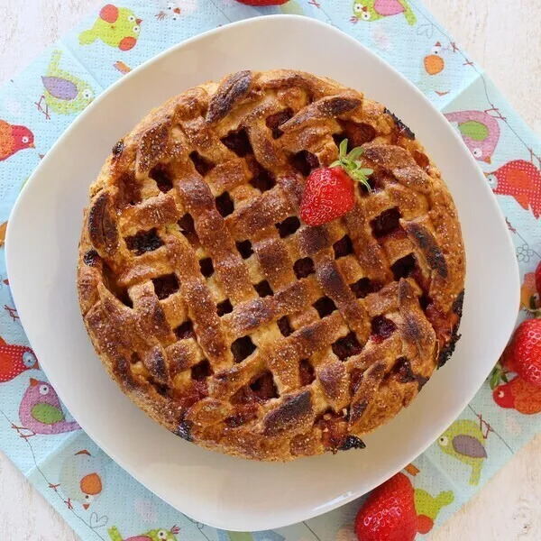 Tarte croisillons fraise-rhubarbe