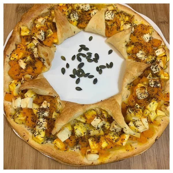 Tarte couronne aux légumes d'automne