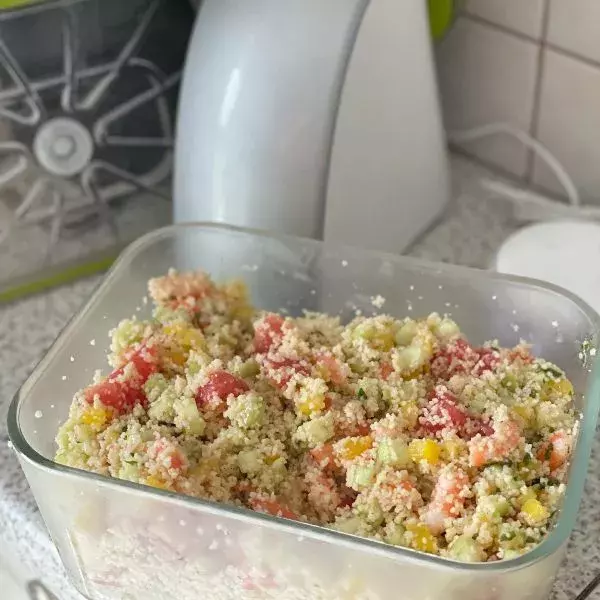 Taboulé crevettes et pamplemousses