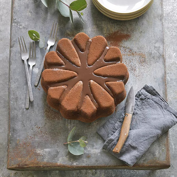 Gâteau au chocolat, sauce chocolat caramel