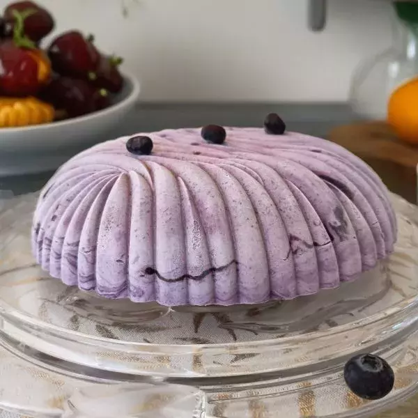 Entremet myrtilles et vanille