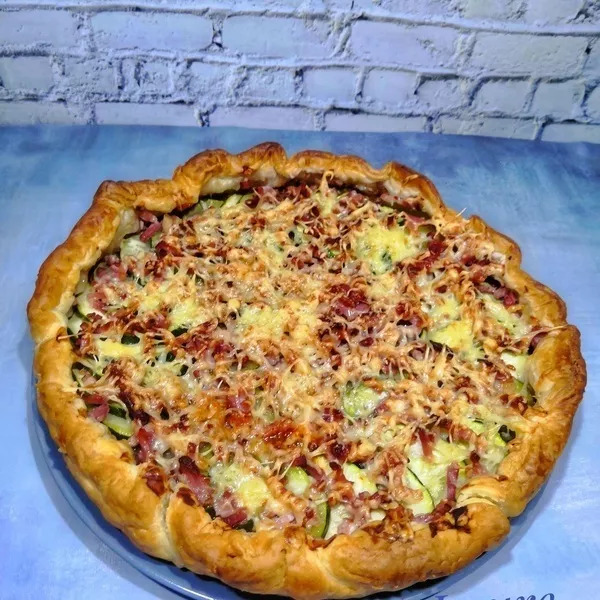 Tarte courgette et lardons