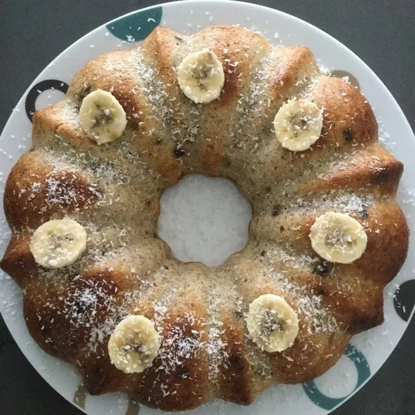 Gateau Banane, Chocolat, flocon d’avoine 