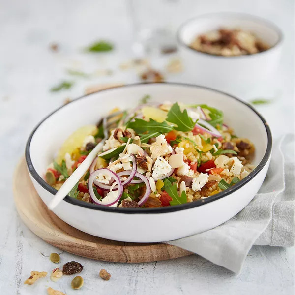 Taboulé de boulgour gourmand, saveur échalote et fruits secs