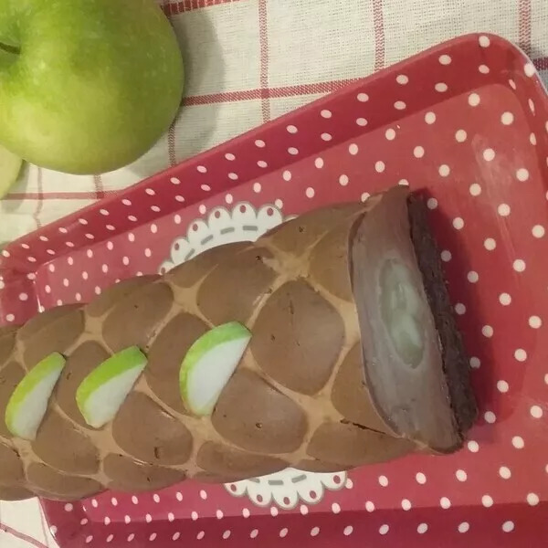 Bûche pomme granny chocolat lait