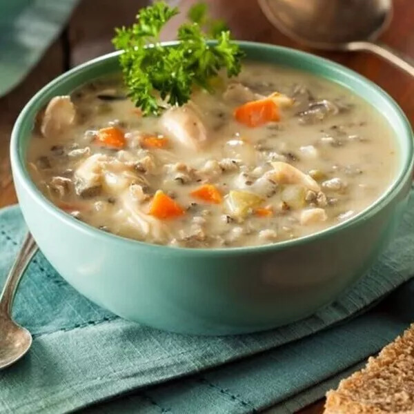 Soupe au riz et aux poireaux