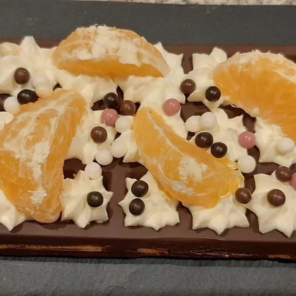 Gaufres chocolatée au pain d'épices et mandarines 