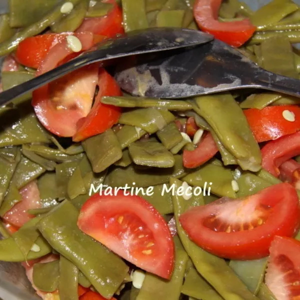 Salade de haricots plats et tomates sans cook'in