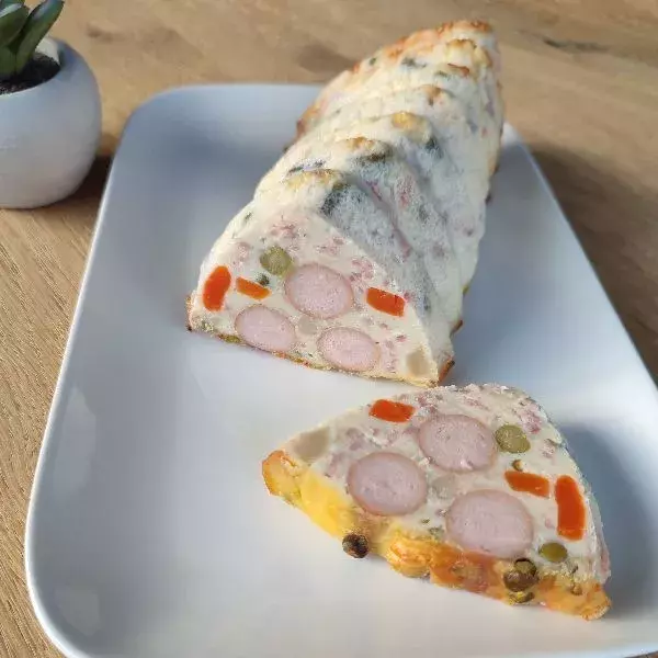 Terrine macédoine/jambon/knacki