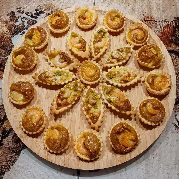 Mini tartelettes crevettes et curry 