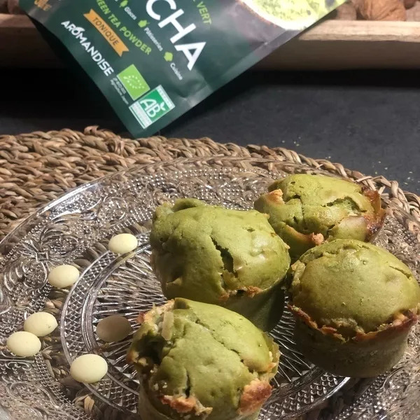 Muffins thé matcha & chocolat blanc 