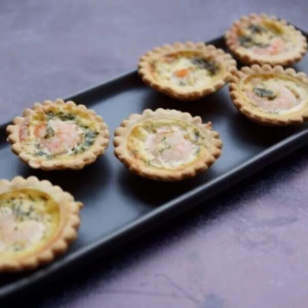 Mini-quiches crevettes/aneth