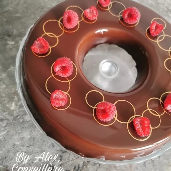 Entremet praliné framboise