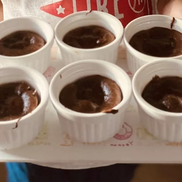 Fondant au chocolat et son chocolat blanc 