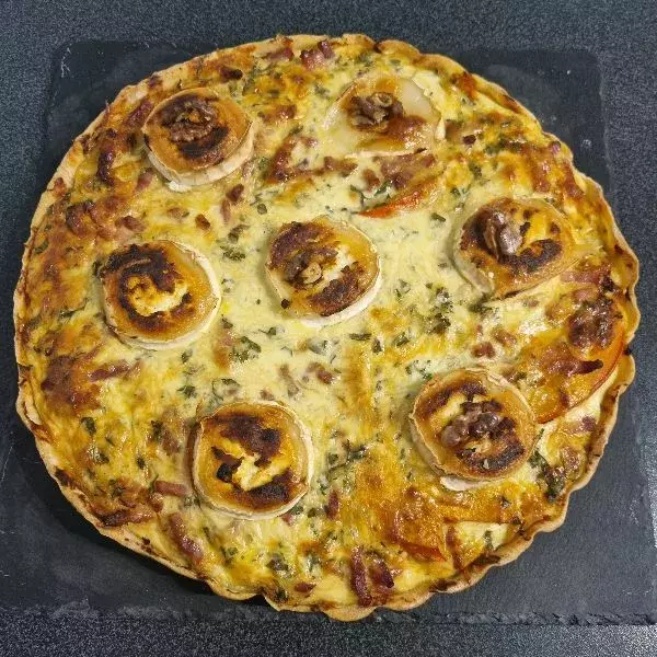 Tarte au potimarron, chèvre 🐐 lardons 😋