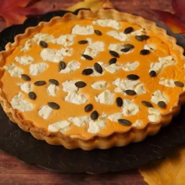 Tarte à la butternut et au chèvre frais