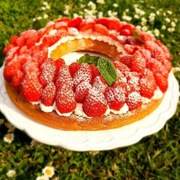 Tarte couronne fraises mascarpone