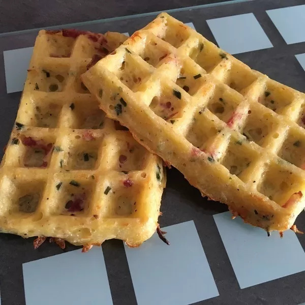 Gaufres de pommes de terre au bacon