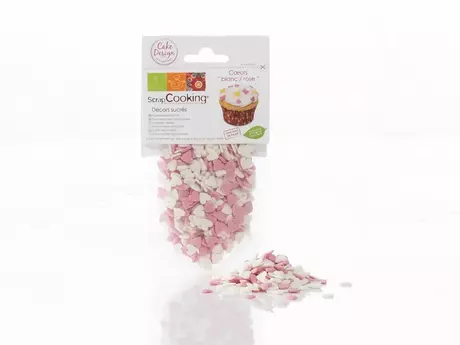Mini-sucres coeurs roses et blancs 50 g