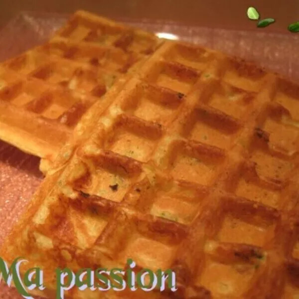 Gaufre courgettes et mozzarella