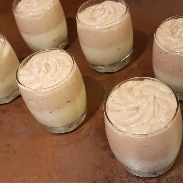 Vérine de panna cota a la vanille et sa mousse de marron