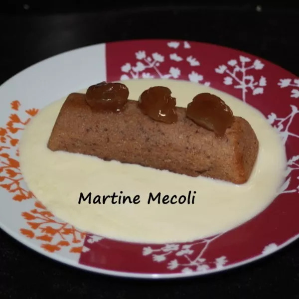 Fondants à la crème de marrons sur lit de crème anglaise et/ou crème fudge