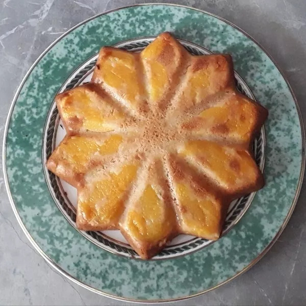 Gâteau aux pêches sans oeuf 