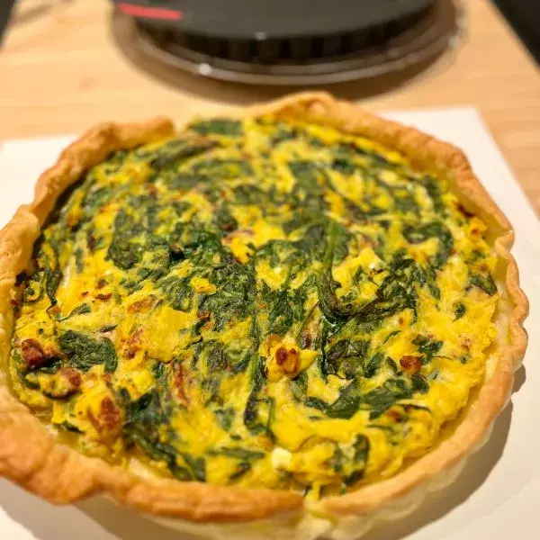 Quiche au potiron et aux épinards - chez Nanou