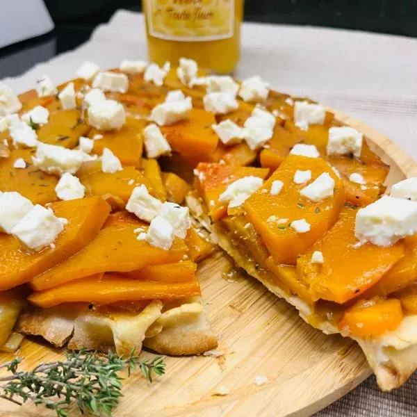 TATIN DE BUTTERNUT CONFITES AU THYM ET FETA