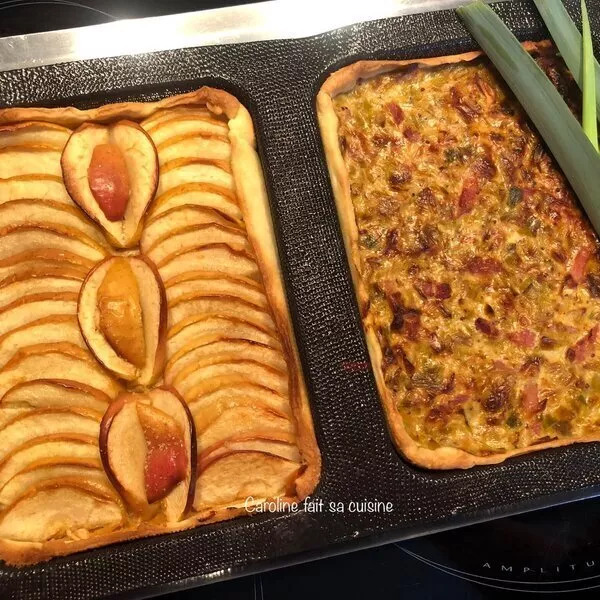 Tarte aux pommes et tarte aux poireaux