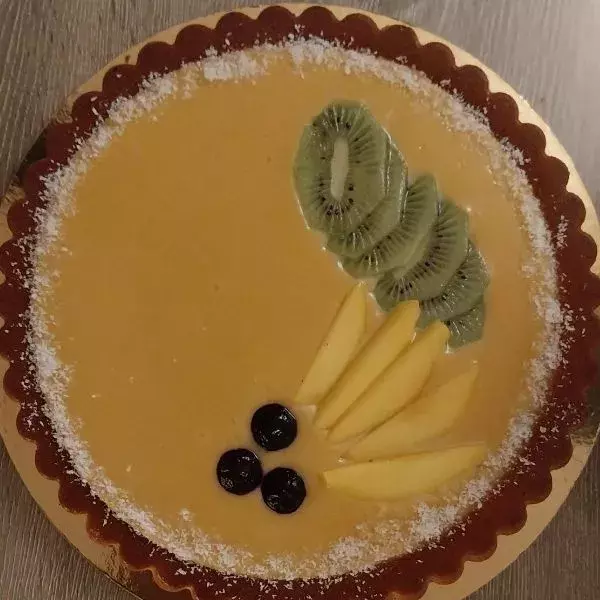 Tarte moelleuse aux fruits exotiques