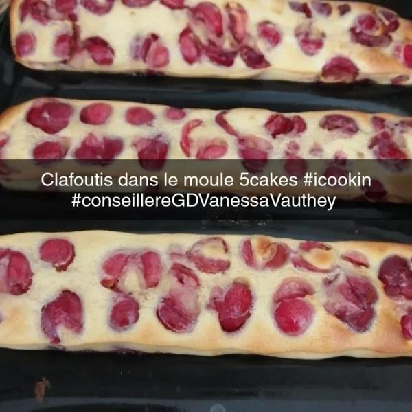 Clafoutis aux cerises (moule 5 cakes longs) 