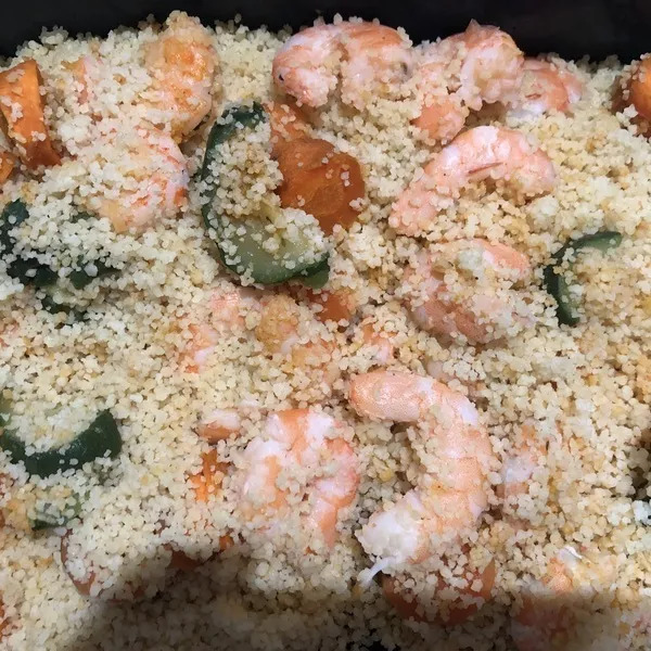 Couscous de crevettes et sa bisque 