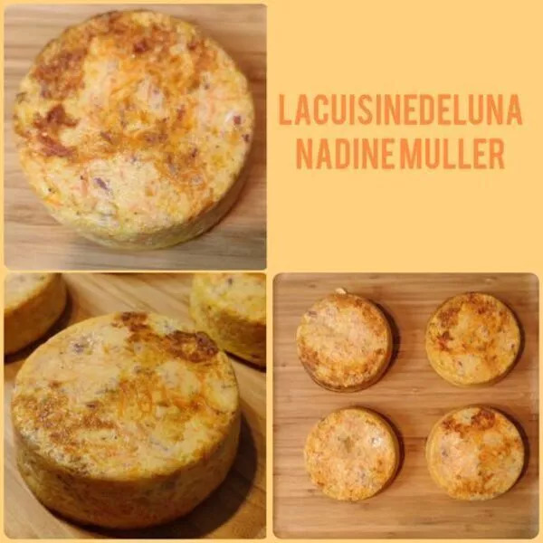 Quiche sans pâte aux carottes râpées et au jambon