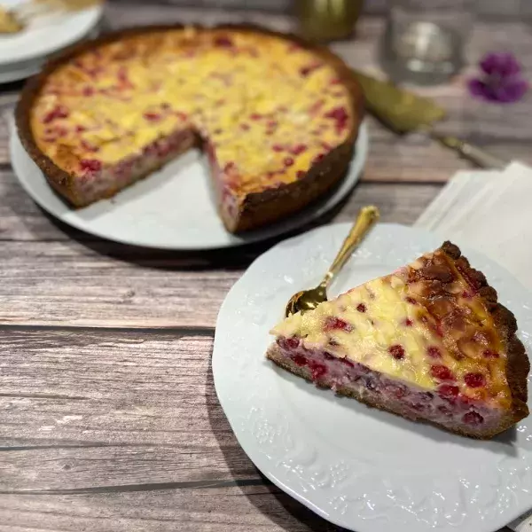 Tarte aux groseilles sans gluten, sans sucre