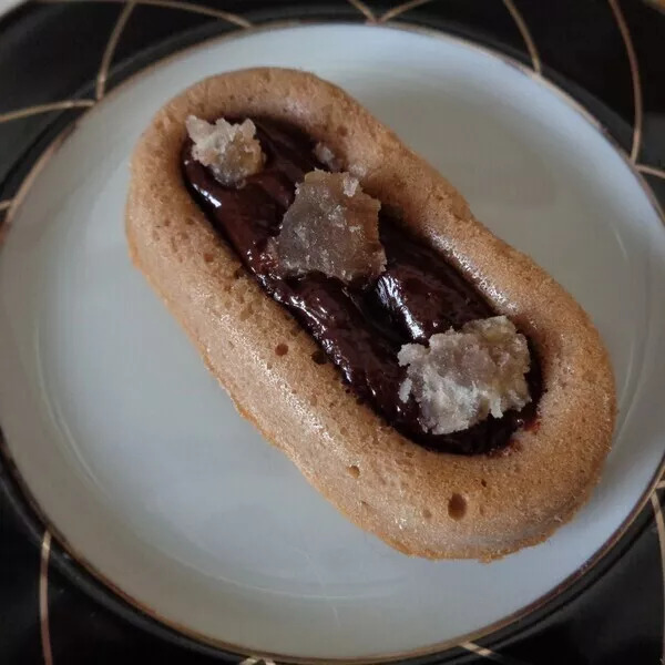 Moelleux à la crème de marron, ganache  chocolat