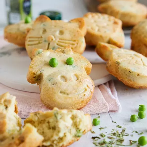 Cakes poulet, petits pois et estragon