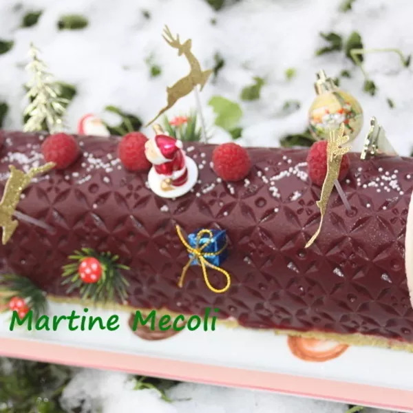 Bûche framboise vanille pistache gourmande sans cook'in