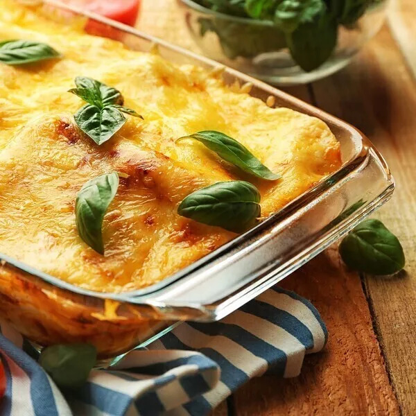 Lasagne al forno e basilico